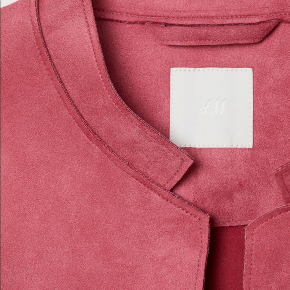 H&M Faux Suede Jacket Limited Edition Raspberry Red - Picture 3 of 9